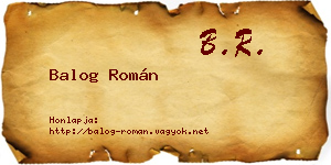 Balog Román névjegykártya