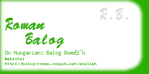 roman balog business card